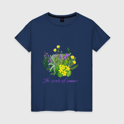 Женская футболка хлопок Ароматы лета полевые цветы лето