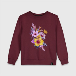 Цветы Разноцветные Гибискусы – Детский свитшот хлопок с принтом купить со скидкой в -13%