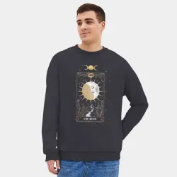 Мужской свитшот oversize без начеса хлопок Карта Таро луна эзотерика мистика - фото 2
