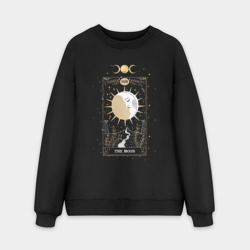 Мужской свитшот oversize без начеса хлопок Карта Таро луна эзотерика мистика