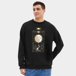 Мужской свитшот oversize без начеса хлопок Карта Таро луна эзотерика мистика - фото 2