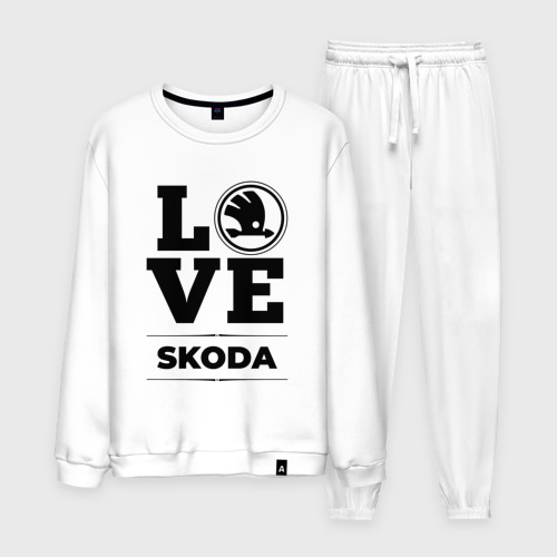 Мужской Спортивный костюм Skoda Love Classic (хлопок) - купить. Принт:  Автомобили. Арт 3174049