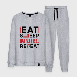 Мужской костюм хлопок Надпись: Eat Sleep Battlefield Repeat