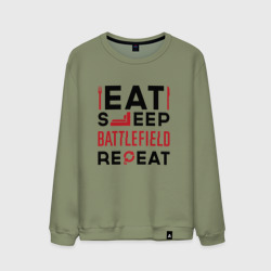 Мужской свитшот хлопок Надпись: Eat Sleep Battlefield Repeat