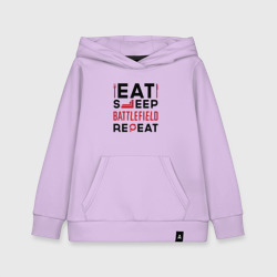 Детская толстовка хлопок Надпись: Eat Sleep Battlefield Repeat