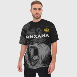 Мужская футболка oversize 3D Михаил Россия Медведь - фото 2