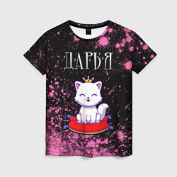 Женская футболка 3D Дарья кошка Краска