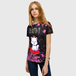 Женская футболка 3D Дарья кошка Краска - фото 2