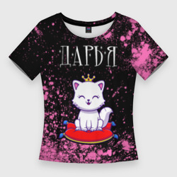 Женская футболка 3D Slim Дарья кошка Краска