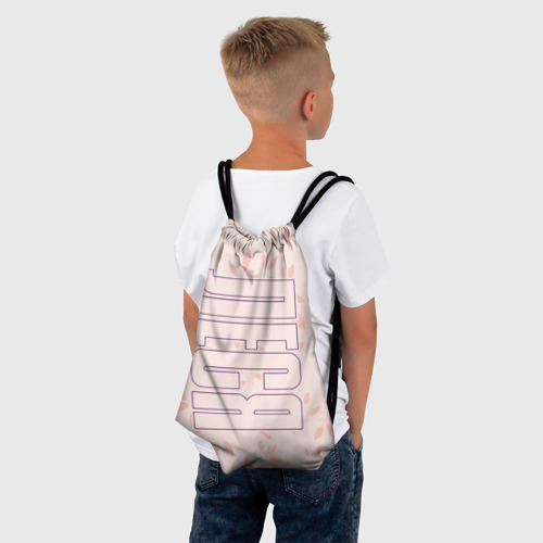 Рюкзак-мешок 3D Имя Леся по-вертикали с розовым фоном - фото 4