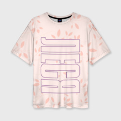 Женская футболка oversize 3D Имя Леся по-вертикали с розовым фоном