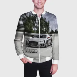 Мужской бомбер 3D Ауди на скоростном шоссе Audi on the expressway - фото 2
