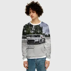Мужской свитшот 3D Ауди на скоростном шоссе Audi on the expressway - фото 2