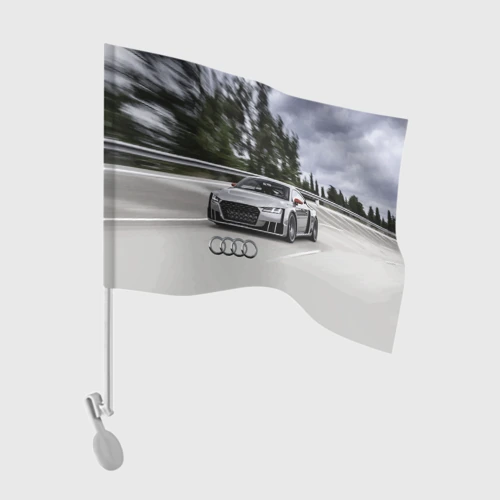 Флаг для автомобиля Ауди на скоростном шоссе Audi on the expressway