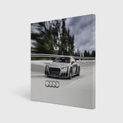 Холст квадратный Ауди на скоростном шоссе Audi on the expressway