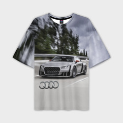 Мужская футболка oversize 3D Ауди на скоростном шоссе Audi on the expressway
