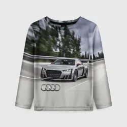 Детский лонгслив 3D Ауди на скоростном шоссе Audi on the expressway