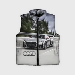 Детский жилет утепленный 3D Ауди на скоростном шоссе Audi on the expressway