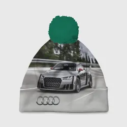 Шапка 3D c помпоном Ауди на скоростном шоссе Audi on the expressway