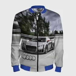 Мужской бомбер 3D Ауди на скоростном шоссе Audi on the expressway