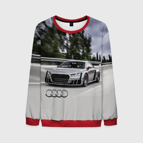 Мужской свитшот 3D Ауди на скоростном шоссе Audi on the expressway