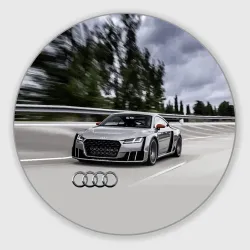 Круглый коврик для мышки Ауди на скоростном шоссе Audi on the expressway