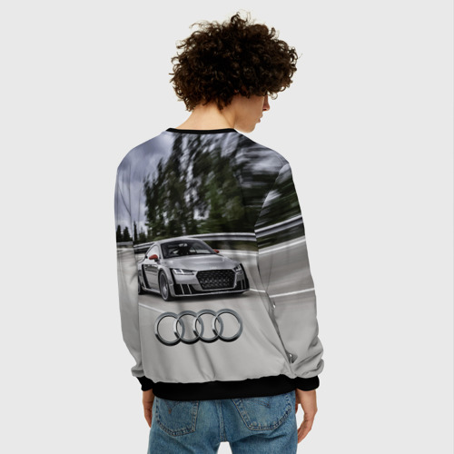 Мужской свитшот 3D Ауди на скоростном шоссе Audi on the expressway, цвет черный - фото 4