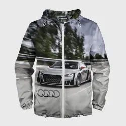 Мужская ветровка 3D Ауди на скоростном шоссе Audi on the expressway