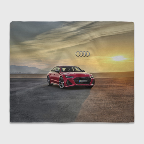 Плед 3D Audi RS 7 на закате солнца at sunset, цвет 3D (велсофт)