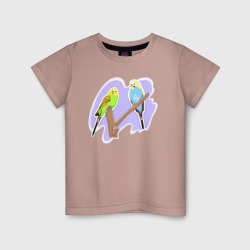 Детская футболка хлопок Волнистыи попугай