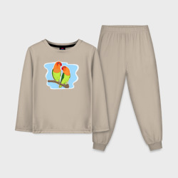 Детская пижама с лонгсливом хлопок Птицы Неразлучники
