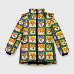 Зимняя куртка для девочек 3D Разноцветная плитка сибы