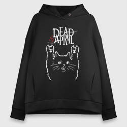 Женское худи Oversize хлопок Dead by April Рок кот