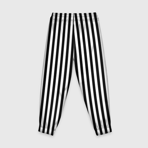 Детские брюки 3D Полоски черно-белый, цвет 3D печать - фото 2