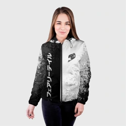 Женская куртка 3D Fairy tail black and white logo - фото 2