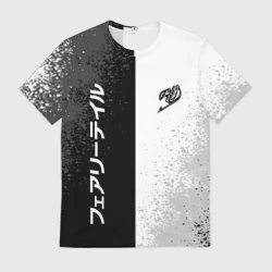 Мужская футболка 3D Fairy tail black and white logo