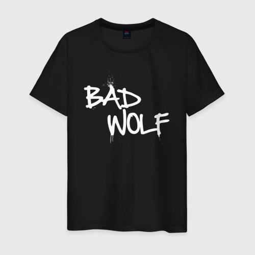 Мужская футболка хлопок Bad Wolf злой волк, цвет черный