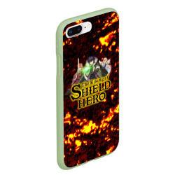 Чехол для iPhone 7Plus/8 Plus матовый The Rising of the Shield Hero персонажи на фоне черепов в огне - фото 2