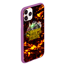 Чехол для iPhone 11 Pro Max матовый The Rising of the Shield Hero персонажи на фоне черепов в огне - фото 2