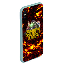 Чехол для iPhone XS Max матовый The Rising of the Shield Hero персонажи на фоне черепов в огне - фото 2