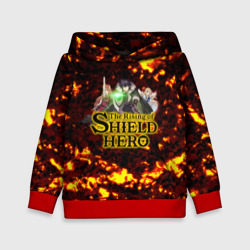 Детская толстовка 3D The Rising of the Shield Hero персонажи на фоне черепов в огне