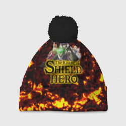Шапка 3D c помпоном The Rising of the Shield Hero персонажи на фоне черепов в огне