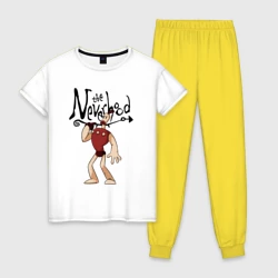 Женская пижама с белой футболкой хлопок The neverhood - Klaymen