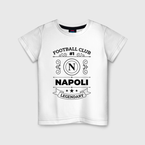 Детская футболка хлопок с принтом Napoli: Football Club Number 1 Legendary, вид спереди #2