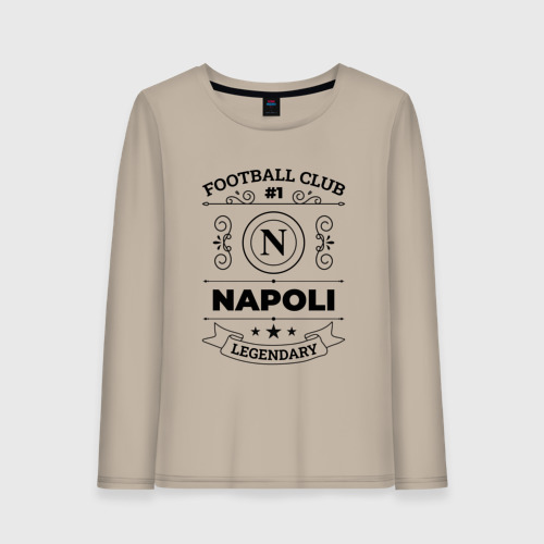 Женский лонгслив хлопок с принтом Napoli: Football Club Number 1 Legendary, вид спереди #2