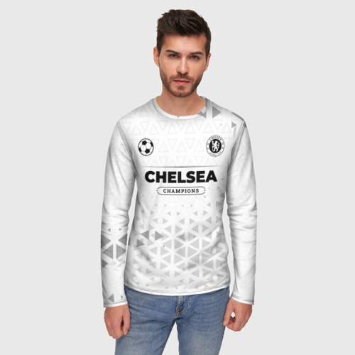Мужской лонгслив 3D с принтом Chelsea Champions Униформа, фото на моделе #1