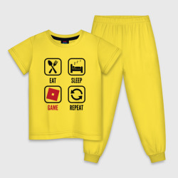 Детская пижама хлопок Eat Sleep Roblox Repeat