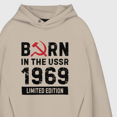 Мужское худи Oversize хлопок Born In The USSR 1969 Limited Edition, цвет миндальный - фото 4