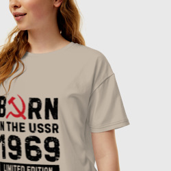 Женская футболка хлопок Oversize Born In The USSR 1969 Limited Edition - фото 2