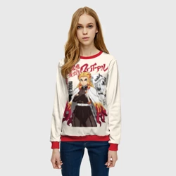 Женский свитшот 3D Клинок, рассекающий демонов Ренгоку - фото 2